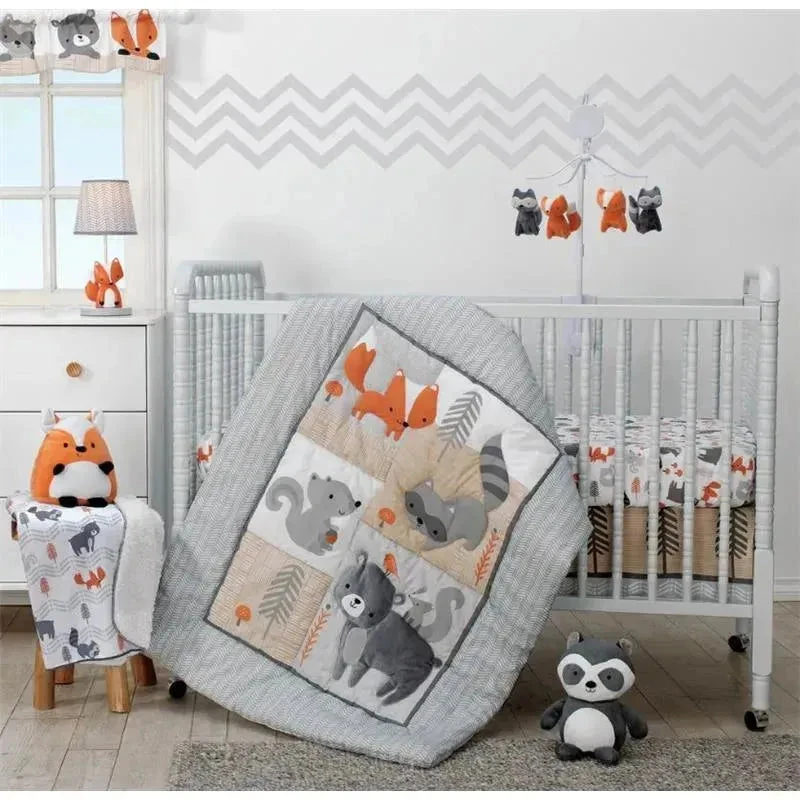 Lambs & Ivy - Acorn Gray/White/Orange Fox Nursery Lamp With Shade & Bulb 4 Lambs & Ivy - Acorn Gray/White/Orange Fox Nursery Lamp With Shade & Bulb - Image 2