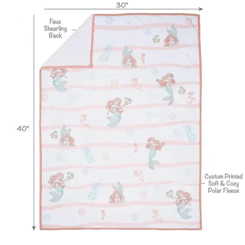 Lambs & Ivy - Bedtime Originals Disney Baby The Little Mermaid White Baby Blanket, Ariel 8 Lambs & Ivy - Bedtime Originals Disney Baby The Little Mermaid White Baby Blanket, Ariel - Image 6