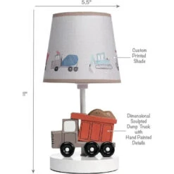 Lambs & Ivy - Construction Zone Truck Nursery Lamp With Shade & Bulb 7 Lambs & Ivy - Construction Zone Truck Nursery Lamp With Shade & Bulb -Macro Baby Store lambs ivy construction zone truck nursery lamp with shade bulb image 3