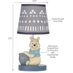 Lambs & Ivy - Disney Baby Forever Pooh Gray Lamp With Shade & Bulb 7 Lambs & Ivy - Disney Baby Forever Pooh Gray Lamp With Shade & Bulb -Macro Baby Store lambs ivy disney baby forever pooh gray lamp with shade bulb image 5