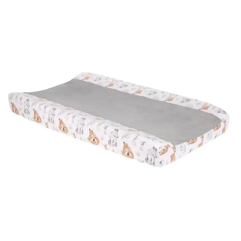 Lambs & Ivy - Painted Forest White Minky Changing Pad Cover 3 Lambs & Ivy - Painted Forest White Minky Changing Pad Cover