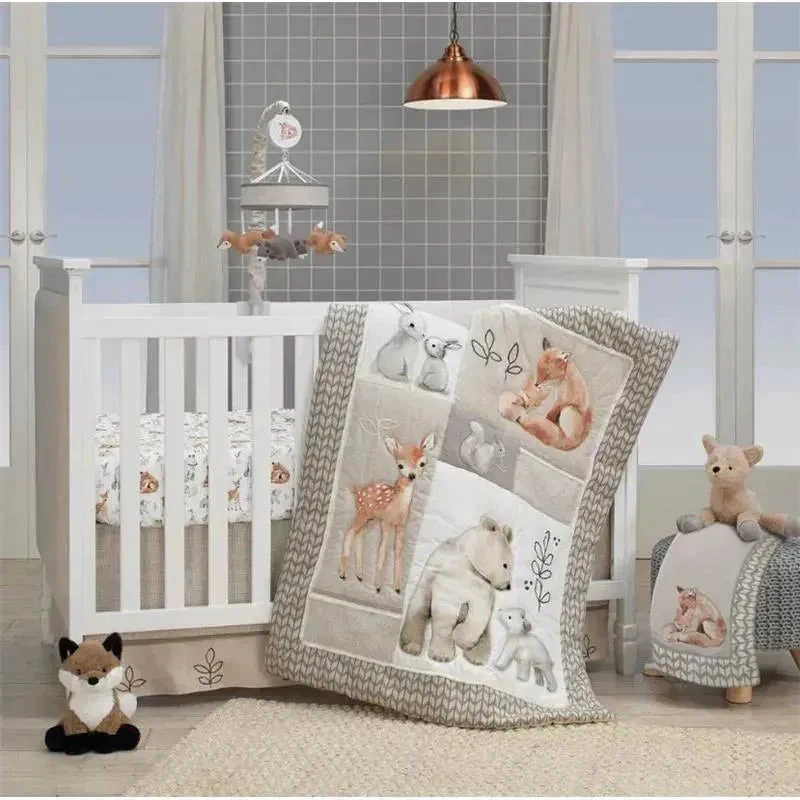 Lambs & Ivy - Painted Forest White Minky Changing Pad Cover 4 Lambs & Ivy - Painted Forest White Minky Changing Pad Cover - Image 2