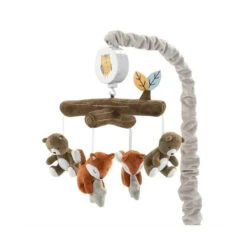 Lambs & Ivy - Sierra Sky Brown Bear/Fox Musical Baby Crib Mobile Soother Toy