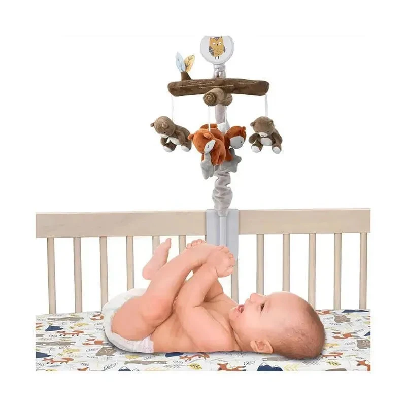 Lambs & Ivy - Sierra Sky Brown Bear/Fox Musical Baby Crib Mobile Soother Toy 4 Lambs & Ivy - Sierra Sky Brown Bear/Fox Musical Baby Crib Mobile Soother Toy - Image 2