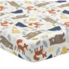 Lambs & Ivy - Sierra Sky Woodland Bear/Fox 100% Cotton Baby Fitted Crib Sheet 2 Lambs & Ivy - Sierra Sky Woodland Bear/Fox 100% Cotton Baby Fitted Crib Sheet -Macro Baby Store lambs ivy sierra sky woodland bear fox 100 cotton baby fitted crib sheet image 1
