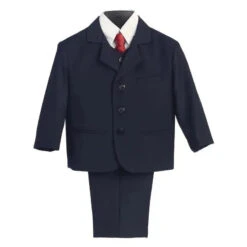 Lito Boy's 3 Button Suit, Light Gray, 5-Piece