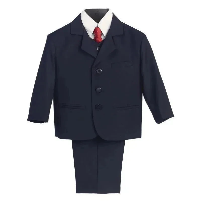 Lito Boy's 3 Button Suit, Light Gray, 5-Piece 3 Lito Boy's 3 Button Suit, Light Gray, 5-Piece
