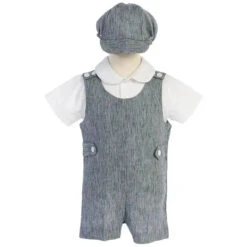 Lito - Cotton Linen Overall Set, Navy