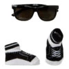 Little Me Black Sunglasses With Matching Sneaker Booties