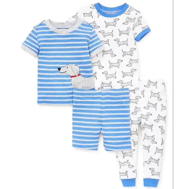 Little Me - Dog 4 Pieces Cotton Pajamas, Blue Multi 3 Little Me - Dog 4 Pieces Cotton Pajamas, Blue Multi