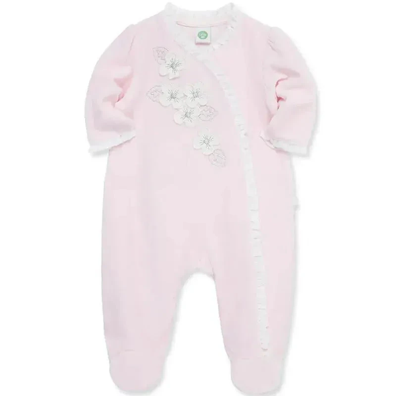 Little Me - Flowers Footie, Pink 3 Little Me - Flowers Footie, Pink