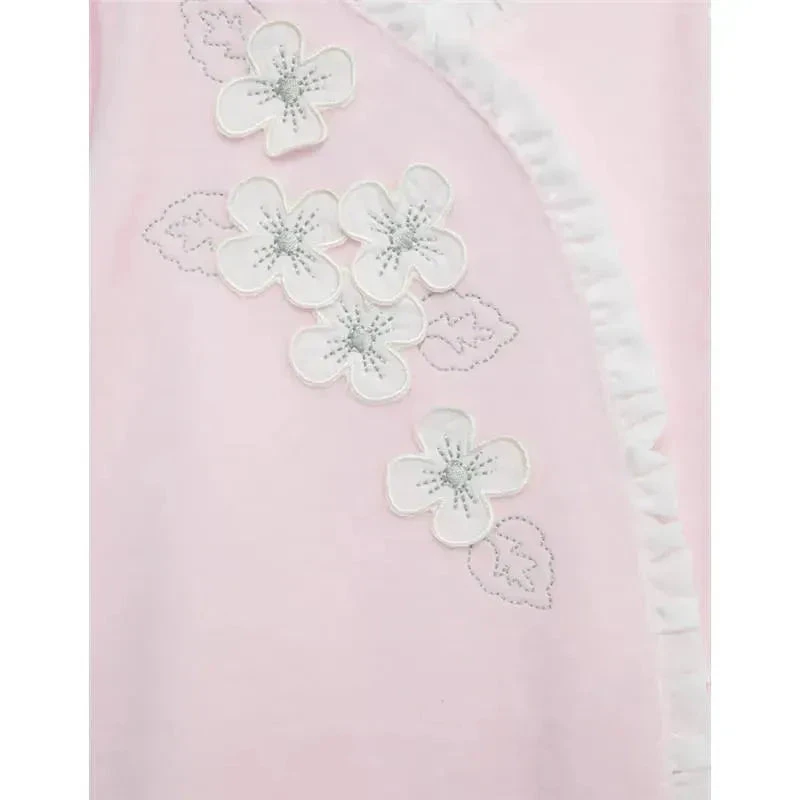 Little Me - Flowers Footie, Pink 4 Little Me - Flowers Footie, Pink - Image 2