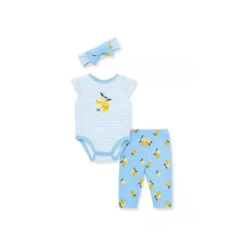 Little Me Lemons Bodysuit Pant - Blue