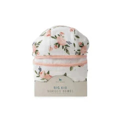 Little Unicorn Cotton Hooded Towel Big Kid Watercolor Roses -Macro Baby Store little unicorn cotton hooded towel big kid watercolor roses macrobaby 3