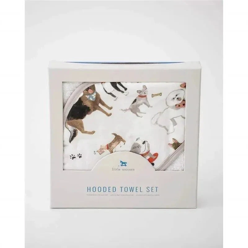 Little Unicorn - Cotton Hooded Towel Big Kid, Woof 9 Little Unicorn - Cotton Hooded Towel Big Kid, Woof - Image 7