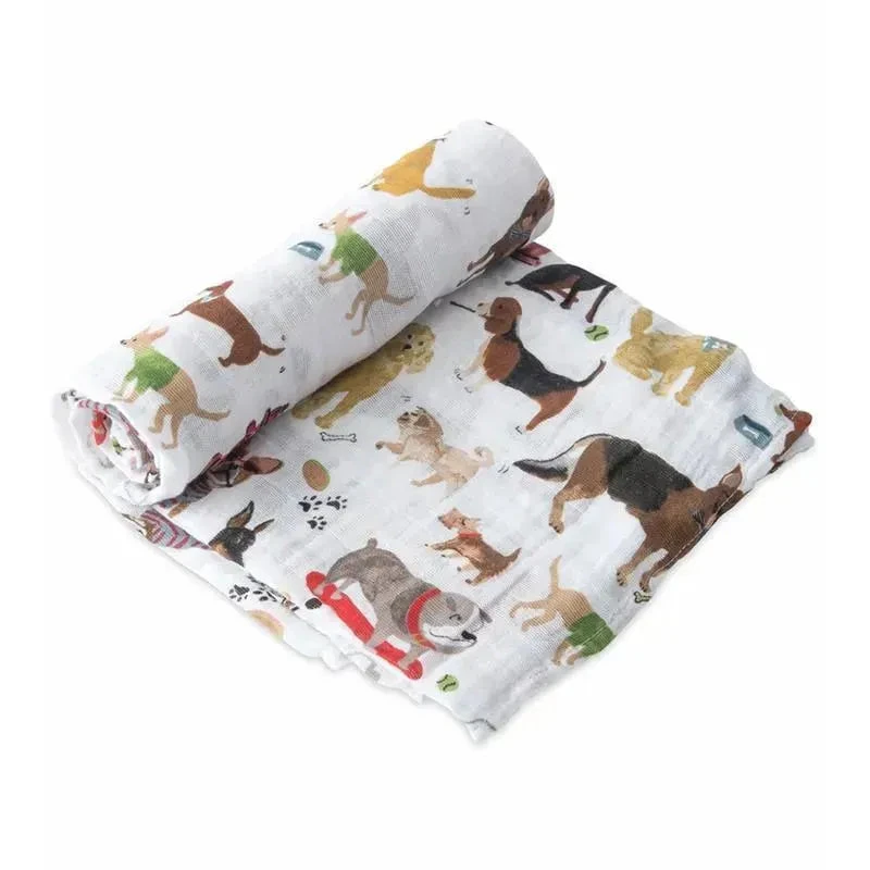 Little Unicorn Cotton Muslin Swaddle Single - Woof 4 Little Unicorn Cotton Muslin Swaddle Single - Woof - Image 2