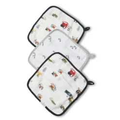 Loulou Lollipop - 3Pk Washcloth Set, Happy Trucks