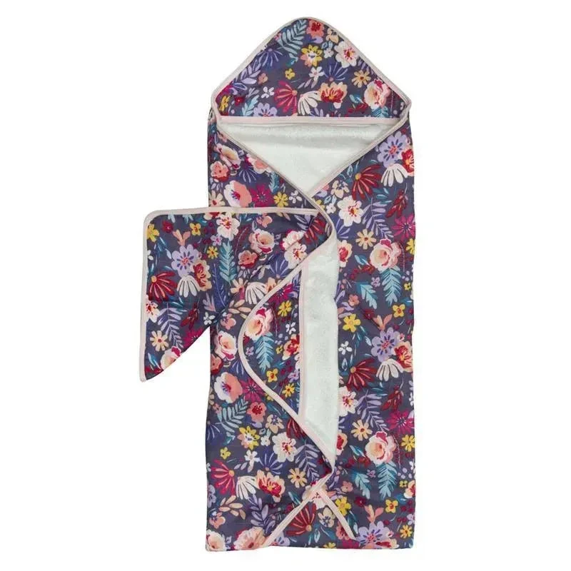Loulou Lollipop - Hooded Towel Set, Dark Field Flowers 3 Loulou Lollipop - Hooded Towel Set, Dark Field Flowers