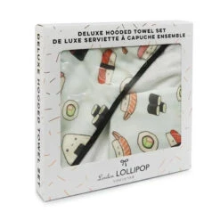 Loulou Lollipop Hooded Towel Set, Sushi -Macro Baby Store loulou lollipop hooded towel set sushi image 9