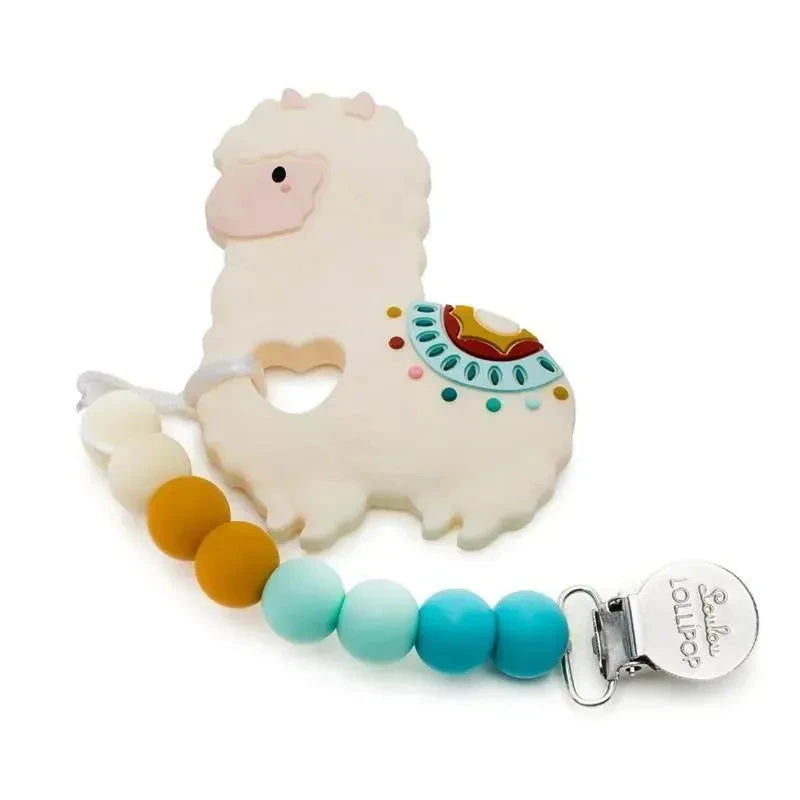 Loulou Lollipop Llama Teether Set With Clip 3 Loulou Lollipop Llama Teether Set With Clip