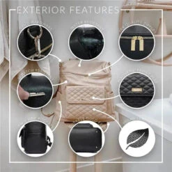 Luli Bebe - Monaco Diaper Bag Backpack, Ebony-Black -Macro Baby Store luli bebe monaco diaper bag backpack ebony black image 8