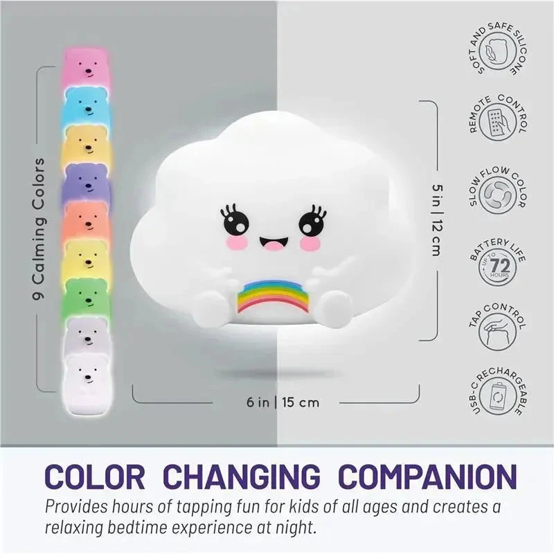 LumieWorld - Lumipets, Kids Night Light, Play Music, Kawaii Cloud 4 LumieWorld - Lumipets, Kids Night Light, Play Music, Kawaii Cloud - Image 2