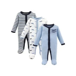 Luvable Friends - 3Pk Airplane Baby Boy Preemie Sleep & Play
