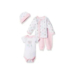 Luvable Friends - 4Pk Baby Girl Cotton Preemie Layette Set