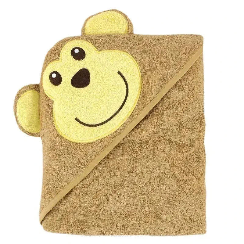 Luvable Friends Animal Face Hooded Towel Woven Terry, Monkey 3 Luvable Friends Animal Face Hooded Towel Woven Terry, Monkey
