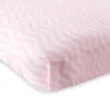 Luvable Friends - Pink Chevron Unisex Baby Fitted Crib Sheet -Macro Baby Store luvable friends pink chevron unisex baby fitted crib sheet image 1
