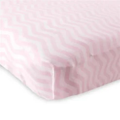 Luvable Friends - Pink Chevron Unisex Baby Fitted Crib Sheet