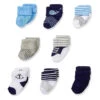 Luvable Friends - 8Pk Terry Whale Sock, 0/6M