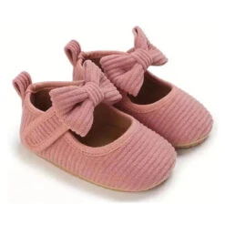 Macrobaby - Baby Girls Shoes Cute Bowknot Striped Mary Jane Flats, Pink
