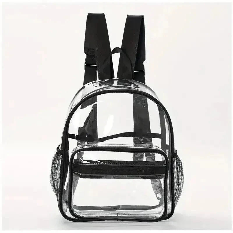 Macrobaby - Mini Waterproof Transparent Black School Backpack 3 Macrobaby - Mini Waterproof Transparent Black School Backpack