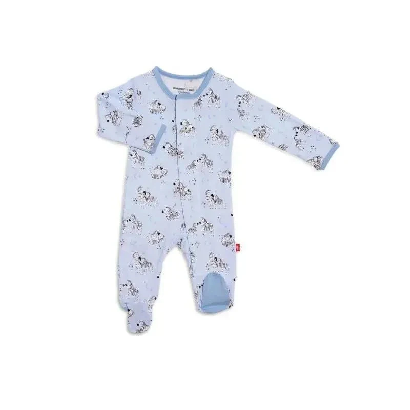 Magnificent Baby - Baby Boy Zbest Time Blue Modal Magnetic Footie 3 Magnificent Baby - Baby Boy Zbest Time Blue Modal Magnetic Footie