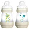 Mam - 2Pk Anti-Colic Baby Bottles 5Oz Slow Flow, Unisex White -Macro Baby Store mam 2 pack anti colic baby bottles 5 oz slow flow unisex white image 1