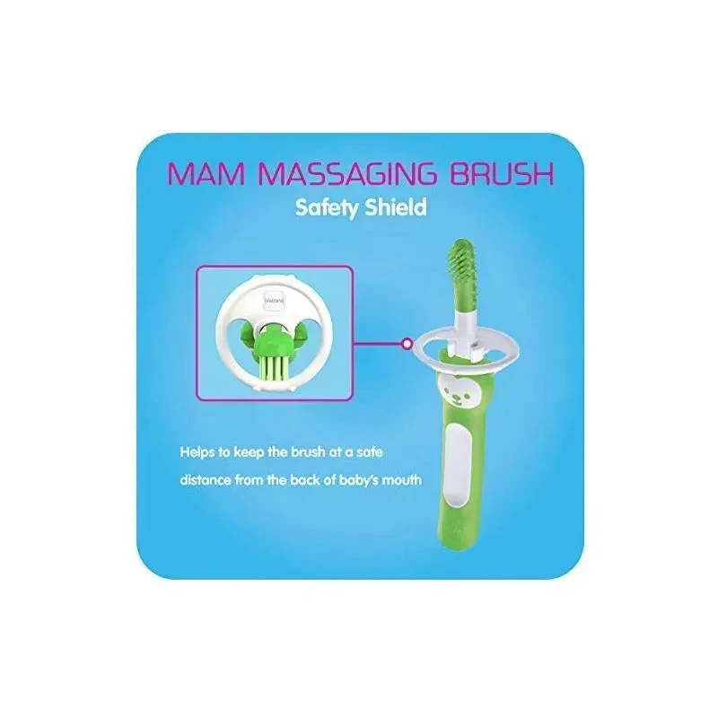 MAM 3+ Months Massaging Baby Toothbrush, Gum Cleaner And Massager - Blue 7 MAM 3+ Months Massaging Baby Toothbrush, Gum Cleaner And Massager - Blue - Image 5
