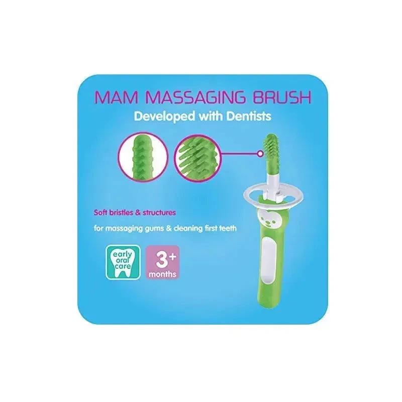 MAM 3+ Months Massaging Baby Toothbrush, Gum Cleaner And Massager - Pink 6 MAM 3+ Months Massaging Baby Toothbrush, Gum Cleaner And Massager - Pink - Image 4