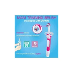 MAM Learn To Brush Baby Toothbrush Set 5+M - Blue 7 MAM Learn To Brush Baby Toothbrush Set 5+M - Blue -Macro Baby Store mam learn to brush baby toothbrush set 5 m blue macrobaby 3