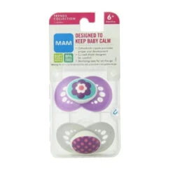 Mam Trends 6+M Silicone Pacifier - Colors May Vary, 2-Pack