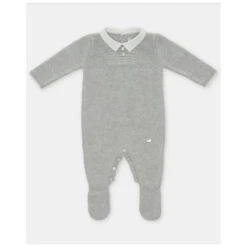 Martin Aranda - Baby Boy Long Romper With Feet Glace, Light Blue