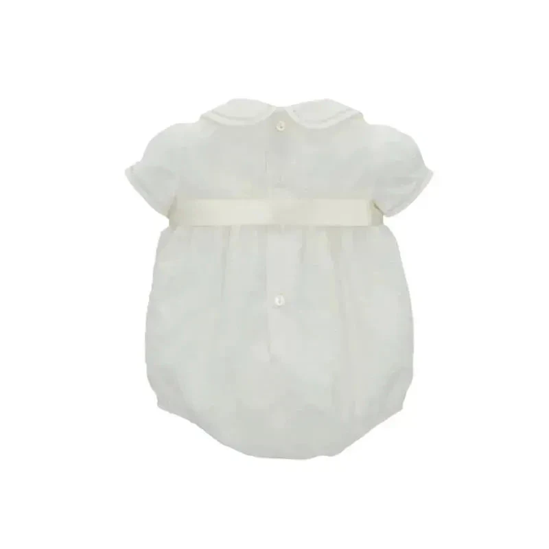Martin Aranda - Baby Short Romper Woven Plumeti Nuage, Ivory 4 Martin Aranda - Baby Short Romper Woven Plumeti Nuage, Ivory - Image 2