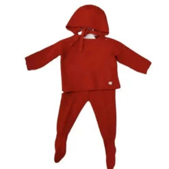 Martin Aranda - Take Me Home Set Flowers Sweater, Leggins & Bonnet, Red