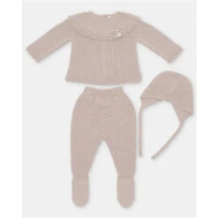Martin Aranda - Take Me Home Set Sweater, Leggings & Bonnet Peonia, Light Pink