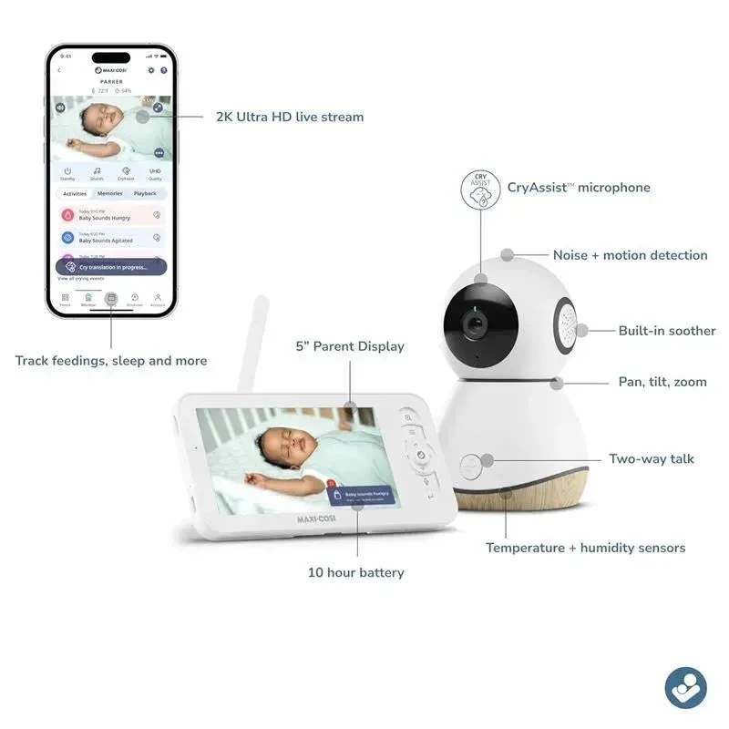 Maxi-Cosi - See Pro 360 Baby Monitor With CryAssist™ AI Cry Translation 4 Maxi-Cosi - See Pro 360 Baby Monitor With CryAssist™ AI Cry Translation - Image 2
