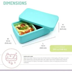 Melii - 100% Silicone Bento Box With Removable Dividers, 2 Compartments, Blue Mint -Macro Baby Store melii 100 silicone bento box with removable dividers 2 compartments blue mint image 2