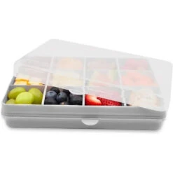 Melii - 12 Compartments Divided Snack Container, Grey