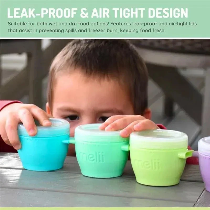 Melii - 4Pk Snap & Go Baby Food Storage Containers With Lids, 4 Oz 9 Melii - 4Pk Snap & Go Baby Food Storage Containers With Lids, 4 Oz - Image 7