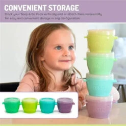 Melii - 4Pk Snap & Go Baby Food Storage Containers With Lids, 6 Oz 10 Melii - 4Pk Snap & Go Baby Food Storage Containers With Lids, 6 Oz -Macro Baby Store melii 4pk snap go baby food storage containers with lids 6 oz image 3