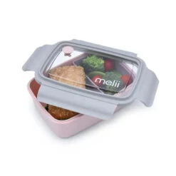 Melii - Bento Box With Removable Compartments, 1250ml, Pink Purple Grey